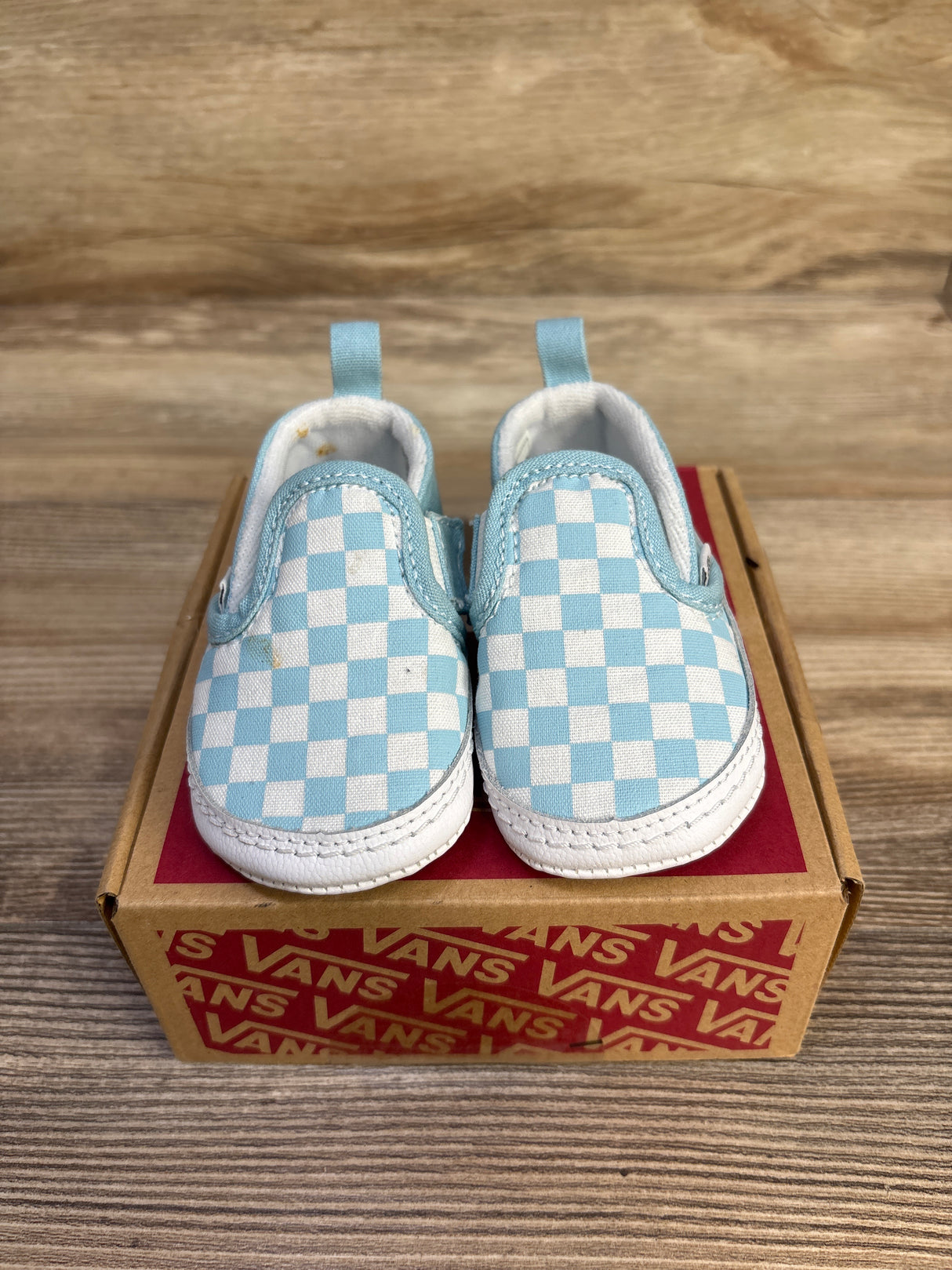 Vans Slip On V Crib Shoes Aquatic Checkerboard sz 3c