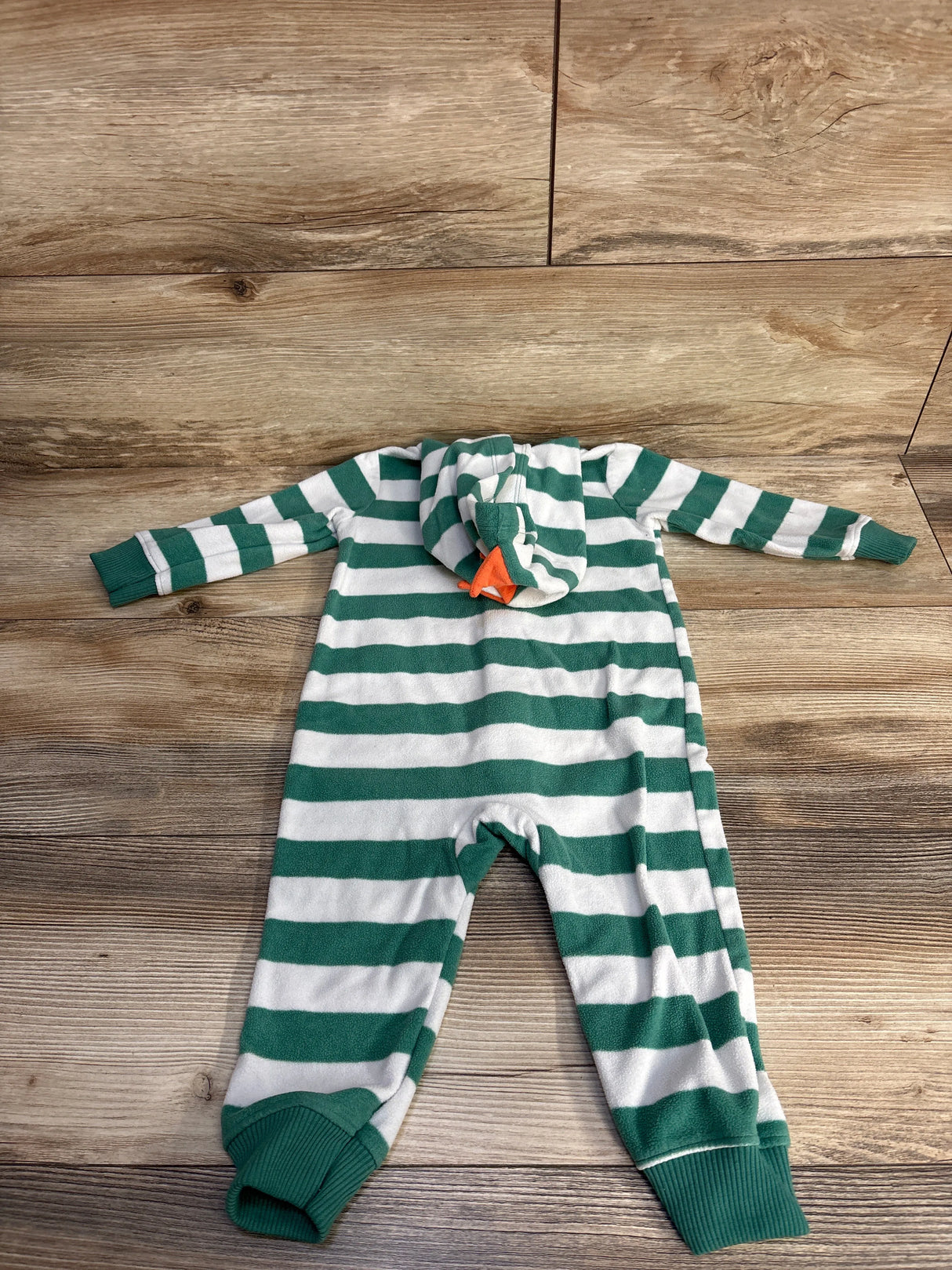 Carter's Striped Fleece Coverall White sz 12m