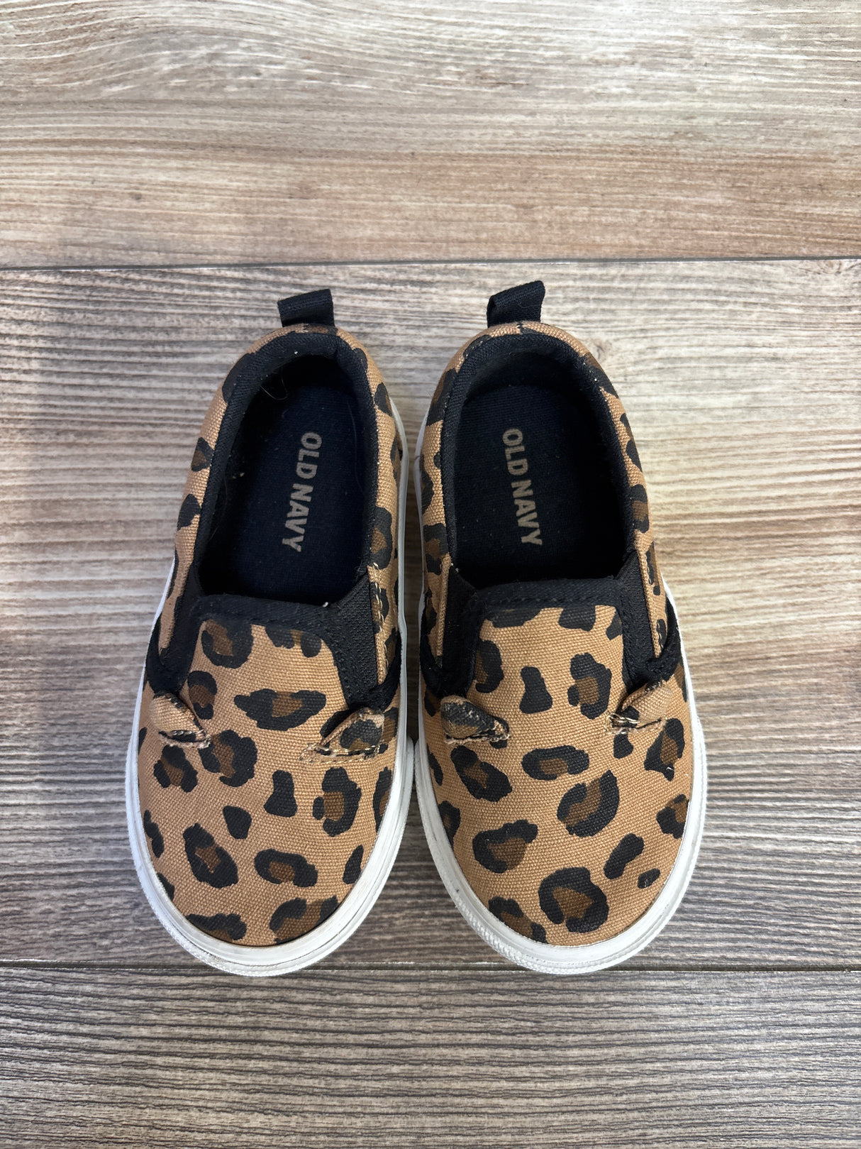 Old Navy Leopard Print Canvas Slip-On Sneakers, Brown sz 5c