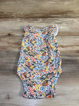 Old Navy Floral Ribbed Bodysuit White sz 18-24m