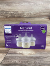 NEW Philips Avent 3pk Natural Bottles with Response Nipples Slow Flow 2, 4oz 3pk
