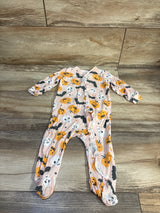 Milkberry Bamboo Halloween Print Ruffle Footie Pink sz 3-6m