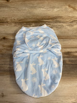 Blankets & Beyond Bunny Print Plush Swaddle Blue sz 0-3m