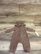 NEW Carter's Waffle Knit Hooded Coverall Brown sz 3m