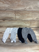One Two Three 4pk Footed Pants Grey sz 3-6m