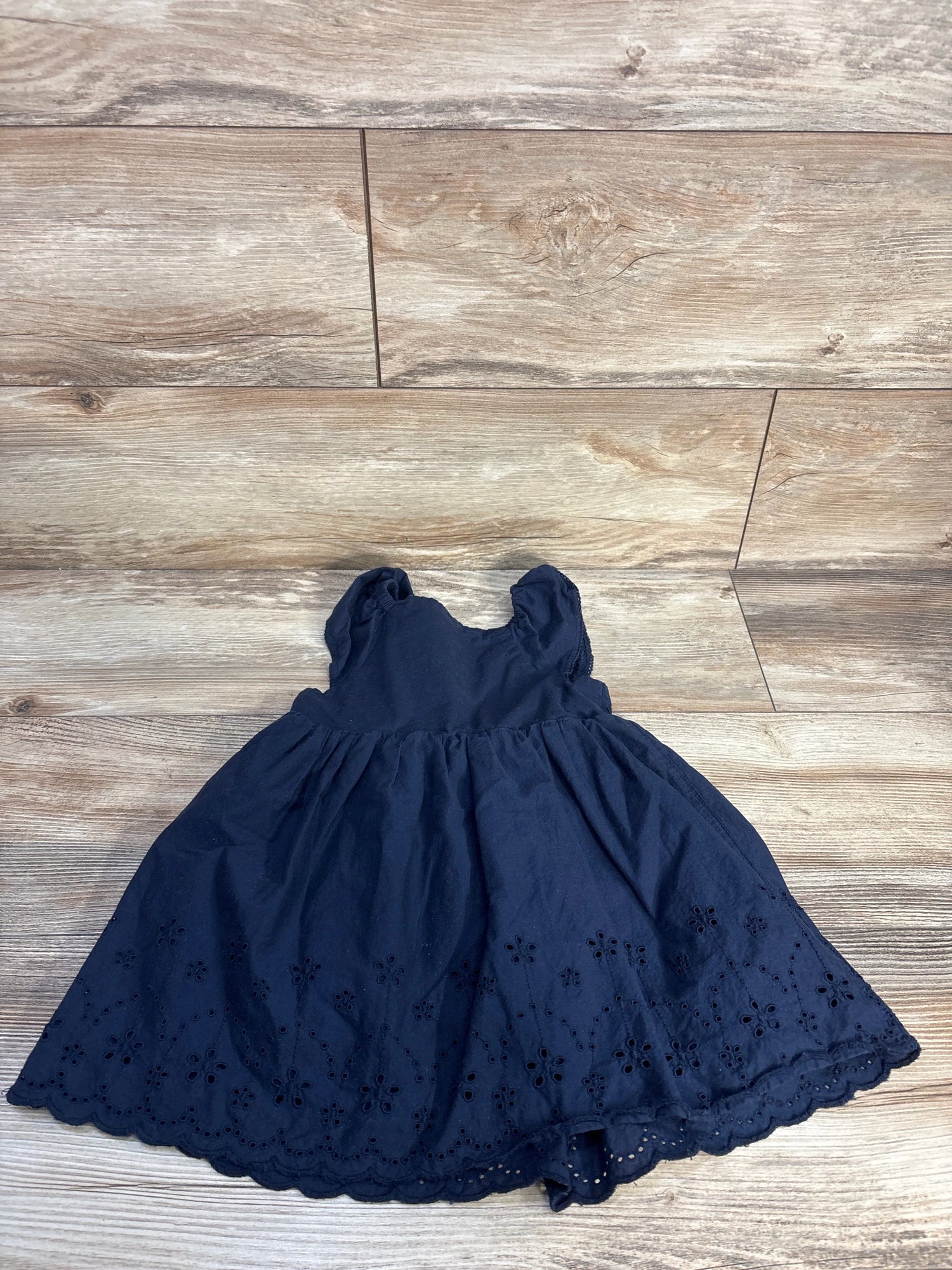Topomini Eyelet Dress Navy sz 12-18m