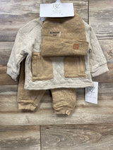 NEW Rachel Zoe 3pc Textured Sweatshirt & Joggers Set Brown sz 6-9m