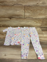 Disney Princess 2pc Viscose Snug Fit Pajama Set White sz 4T