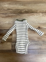 Rachel Zoe 2pc Set Striped Bodysuit & Corduroy Overalls Green sz 0-3m