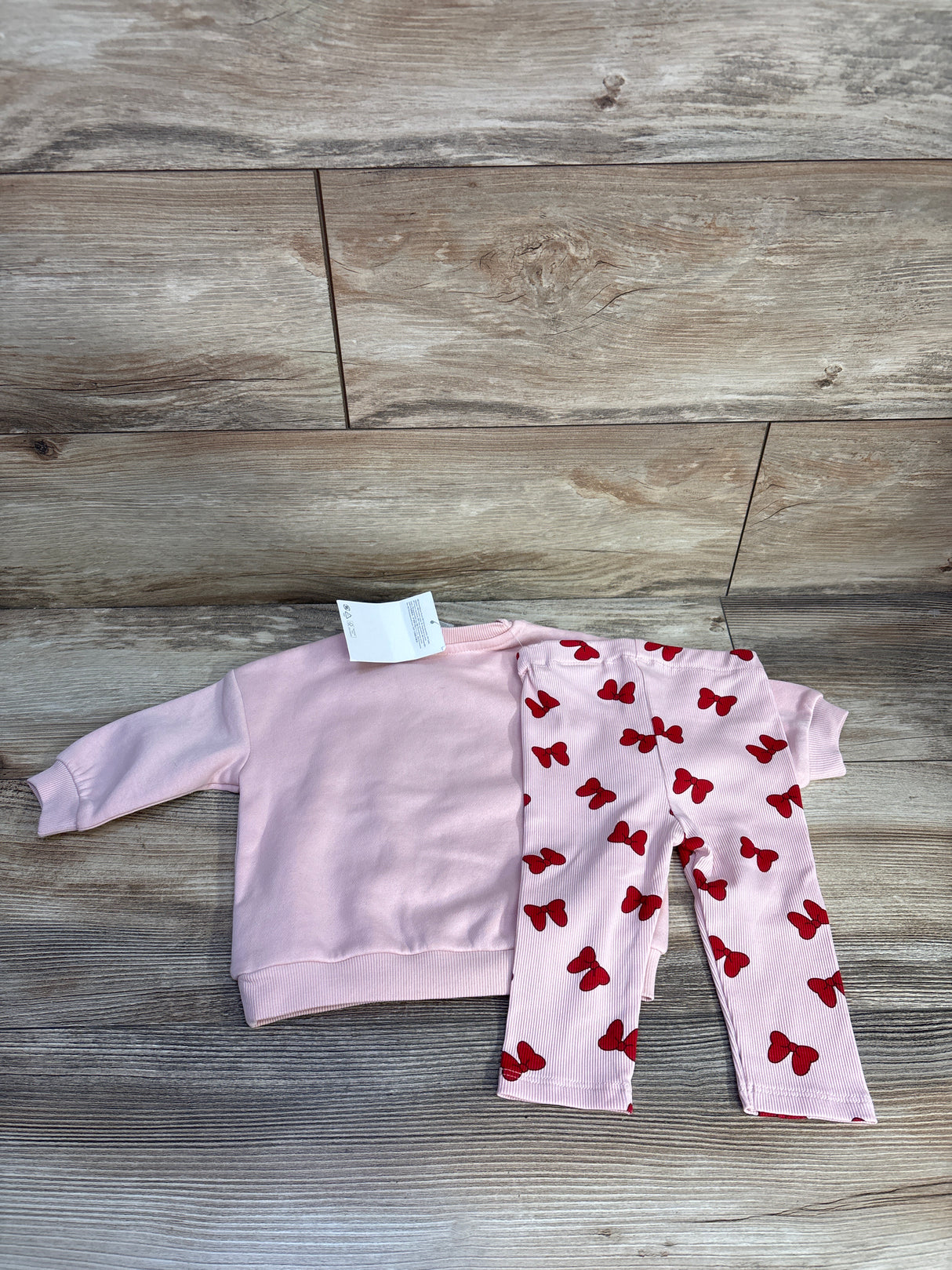 NEW H&M x Disney Minnie Mouse Sweatshirt & Leggings Set Pink sz 6m