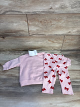 NEW H&M x Disney Minnie Mouse Sweatshirt & Leggings Set Pink sz 6m