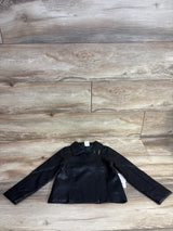 NEW Wonder Nation Girl Faux Leather Moto Jacket Black sz 4T