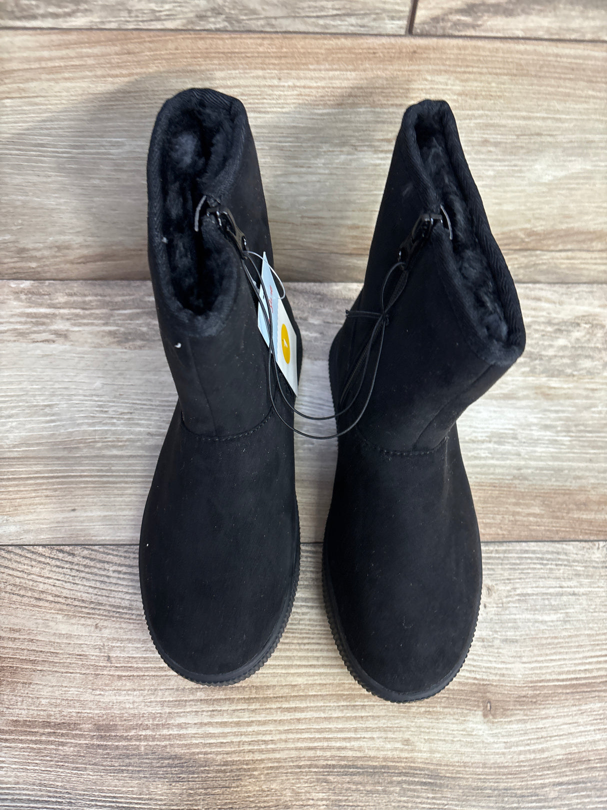 NEW Cat & Jack Holland Shearling Style Boots Black sz 1Y
