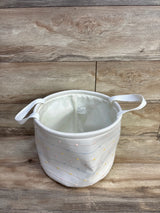 NEW Cloud Island Medium Round Bin with Slub Stitching, Cream