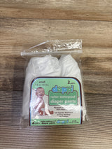 NEW Dappi 2pk Nylon Waterproof Diaper Pants White sz Small 14-19lbs