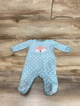 Simple Joys Blue Polka Dot & Fox Blanket Sleeper sz Newborn