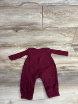 Cat & Jack Waffle Knit Coverall Burgundy sz 0-3m