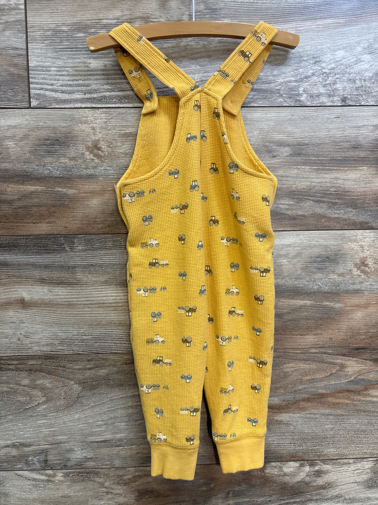 First Impressions Waffle Knit Overalls Yellow sz 18m