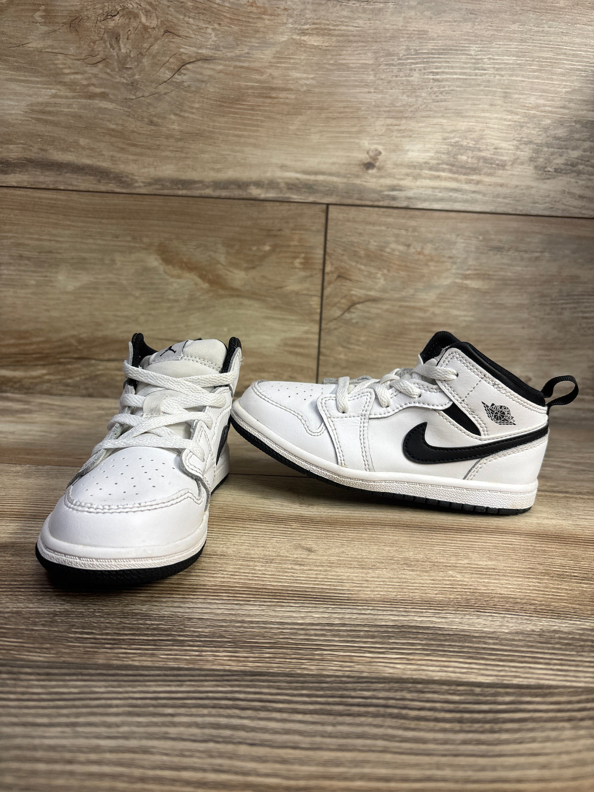 Air Jordan 1 Mid TD 'White Black' Sneakers sz 10c