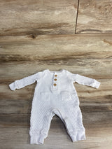 Cloud Island Textured Henley Coverall White sz Newborn