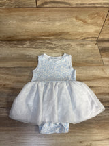 Old Navy Ribbed Tulle Bodysuit Dress White sz 3-6m