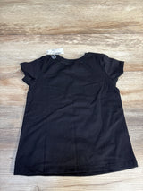 Black kids t-shirt on wooden surface, resale clothing for children