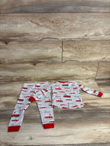 Little Me 2pc Fire Truck Pajama Set Grey sz 24m