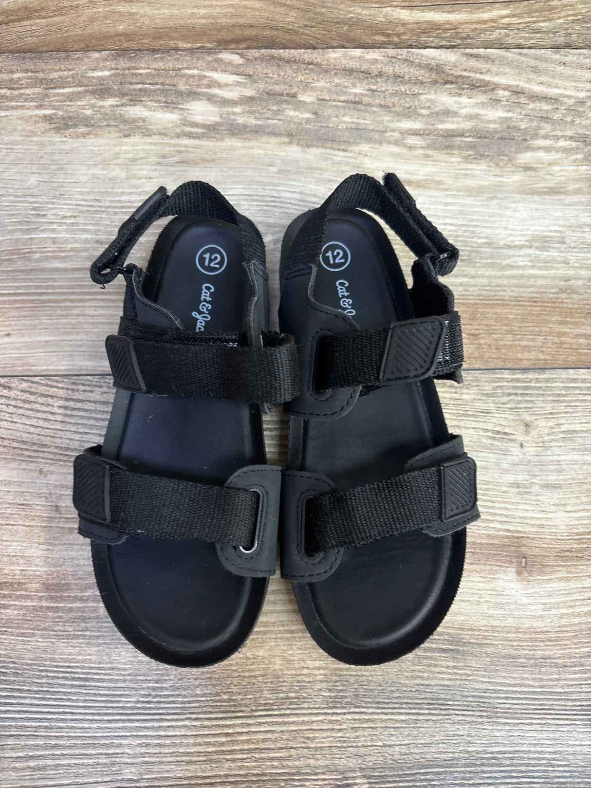 Cat & Jack Cedric Footbed Sandals Black sz 12c