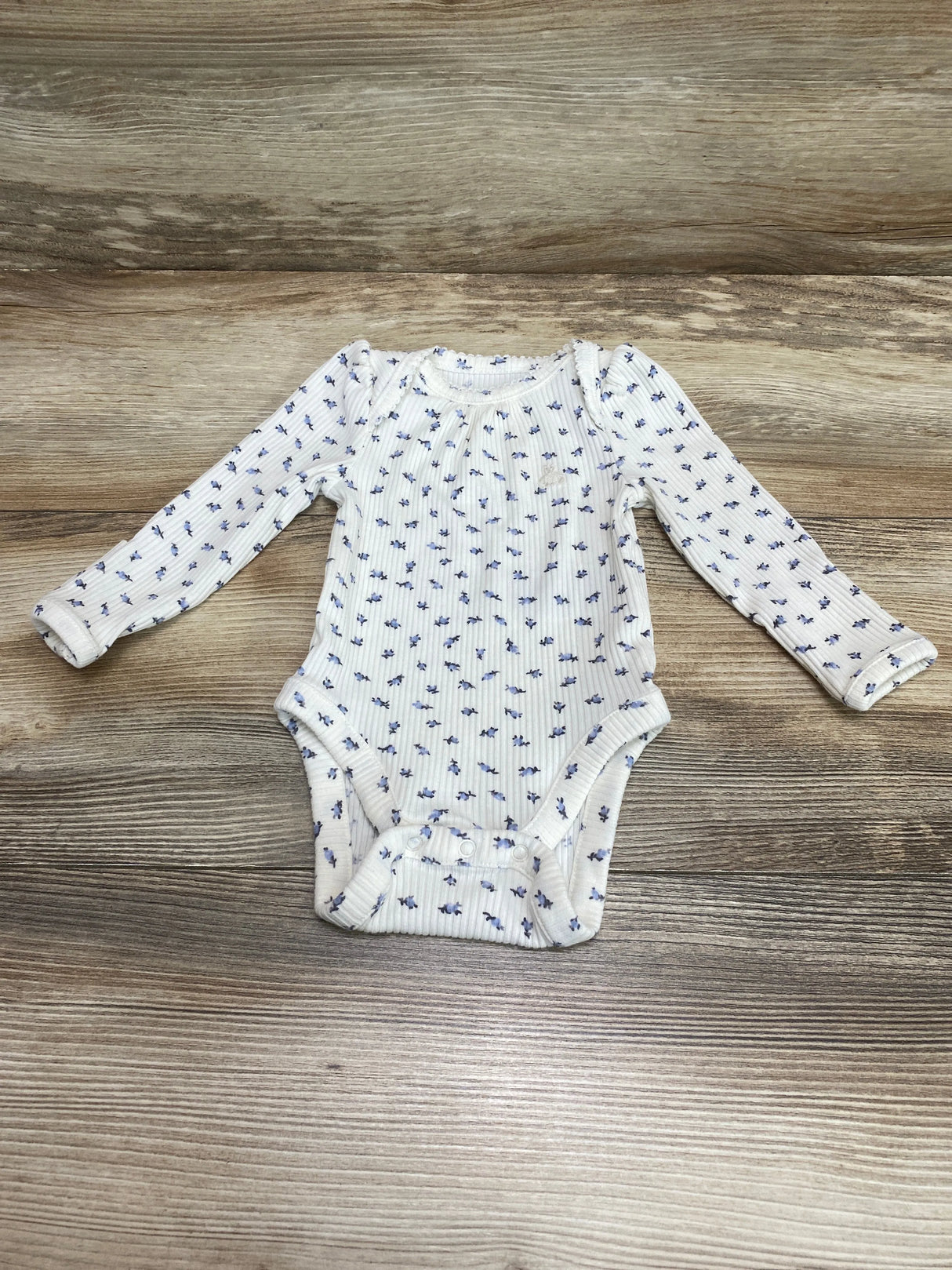 Baby Gap Floral Ribbed Bodysuit White sz 0-3m