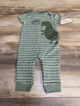 NEW Cat & Jack Striped Dino Romper Green sz 3-6m