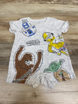 Star Wars Shortie Romper Grey sz 0-3m