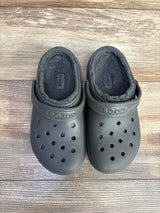 Crocs Classic Lined Clogs Grey sz 2Y