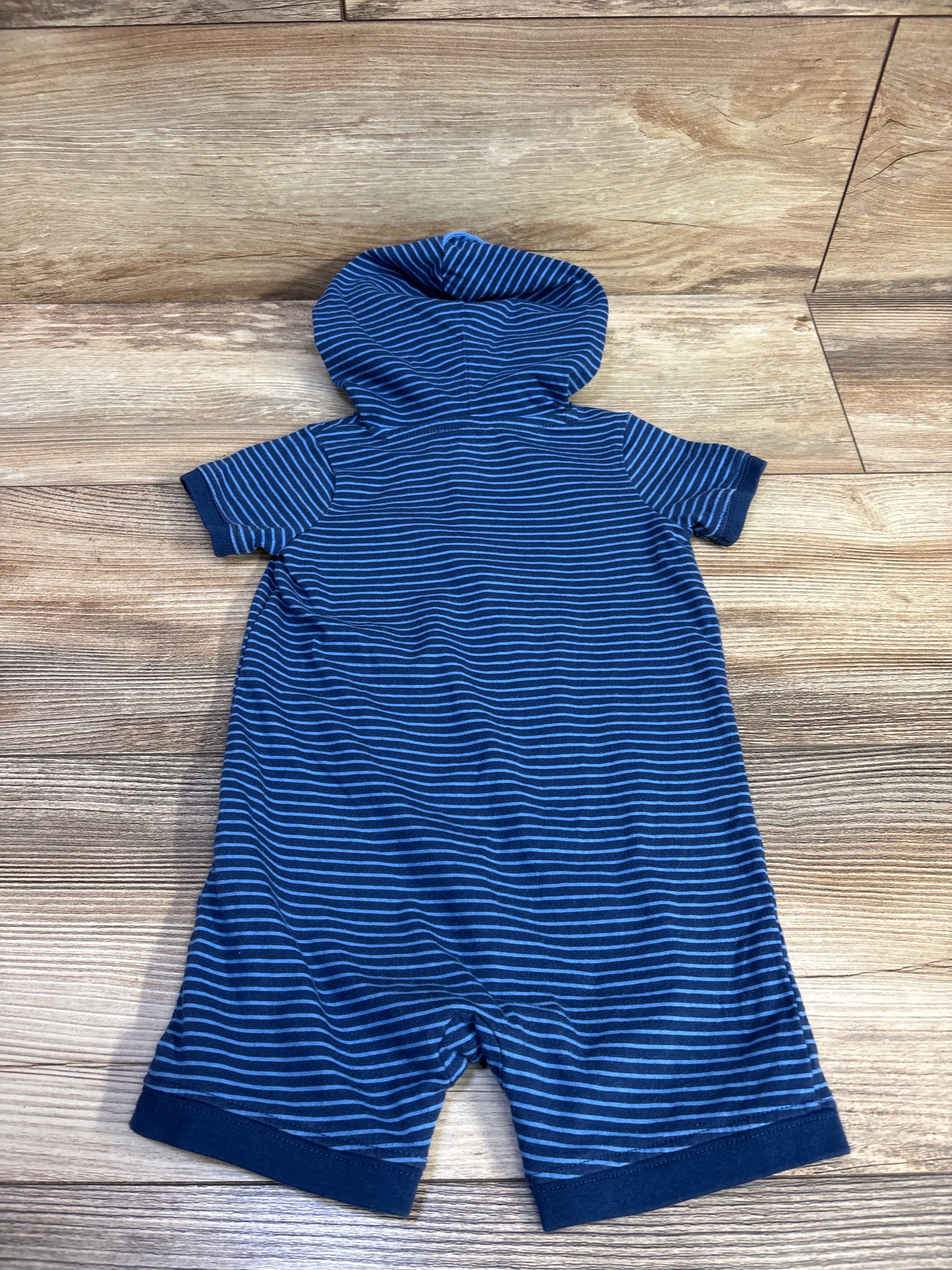 Just One You Hooded Henley Shortie Romper Blue sz 9m