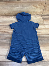 Just One You Hooded Henley Shortie Romper Blue sz 9m