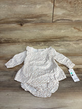 NEW Just One You 2pc Textured Floral Dress & Bloomers Set Ivory sz 6m