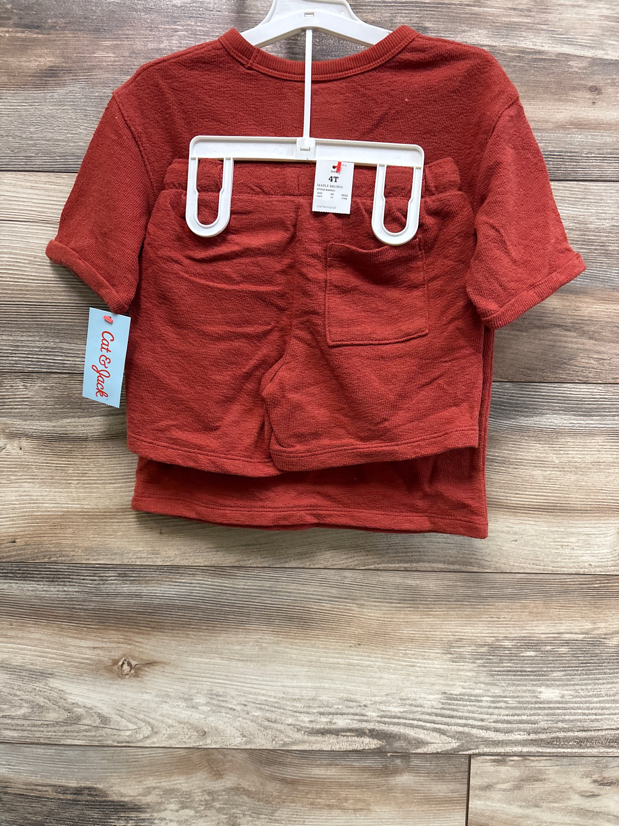 NEW Cat & Jack 2pc Terry Cloth Shirt & Shorts Set Rust sz 4T