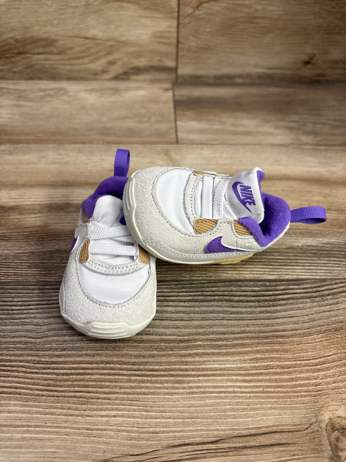 Nike Air Max 90 CB "White Action Grape' Crib Sneakers sz 2c