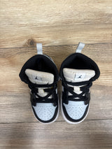Air Jordan 1 Mid TD 'Black Aura Squadron Blue' Sneakers sz 7c