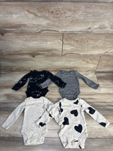Carter's 4pk Heart Print Bodysuits Tan sz Newborn