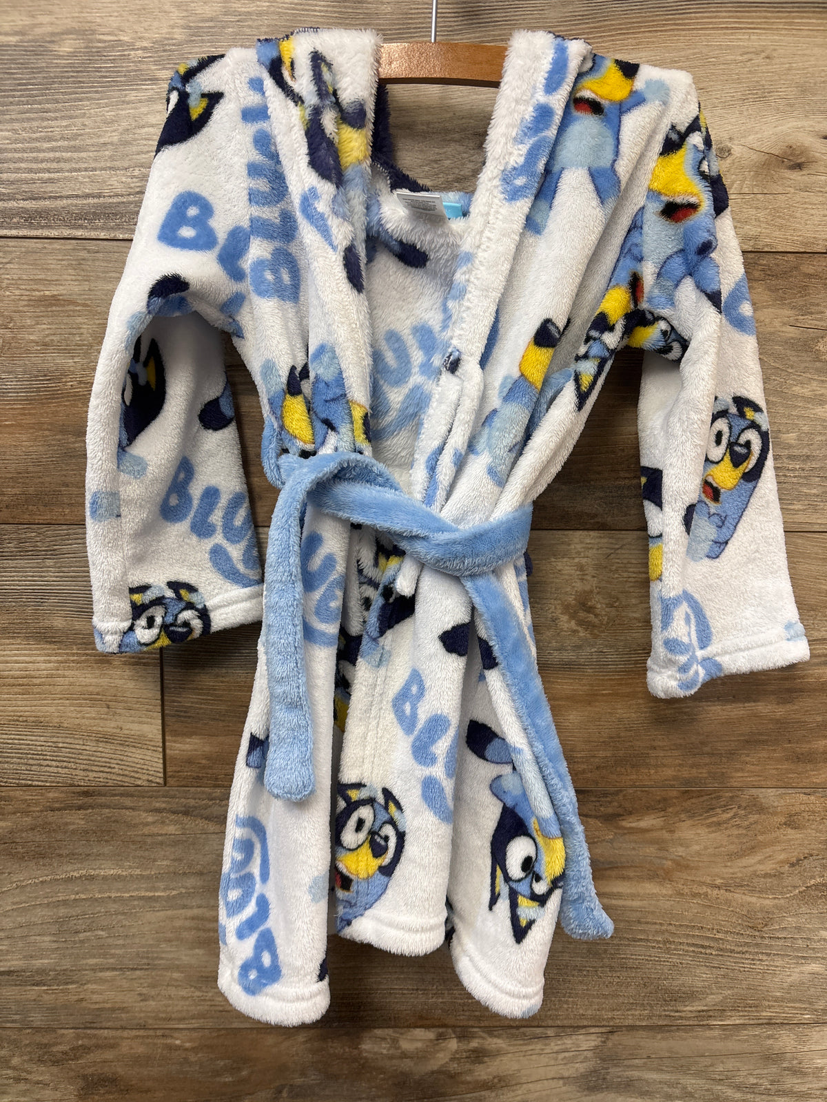 Bluey Plush Hooded Bath Robe White sz 4/5T