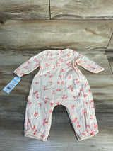 NEW Cat & Jack Floral Smocked Coverall Pink sz 0-3m