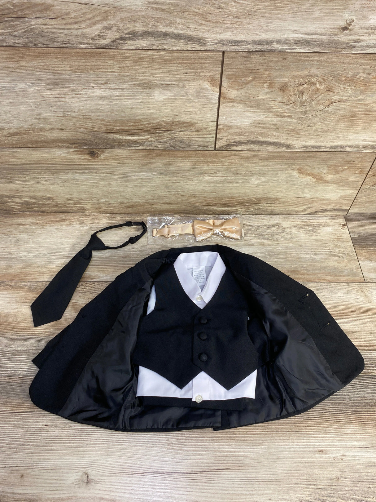 NEW 6pc Full Tuxedo Suit Set Black sz 6-12m