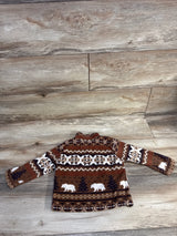 Children's Place Microfleece Half Zip Pullover Brown Bear sz 12-18m
