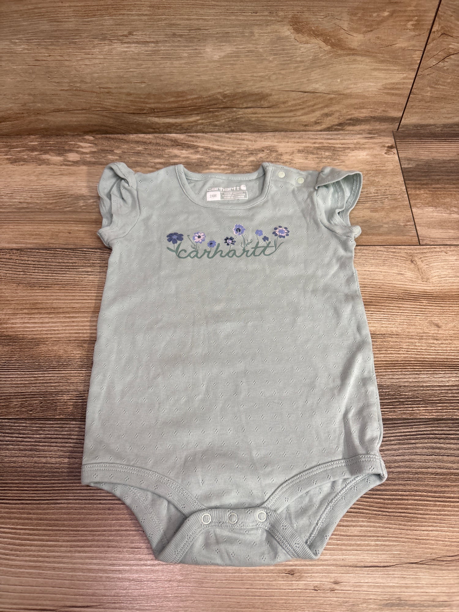 Carhartt Pointelle Knit Bodysuit Blue sz 24m
