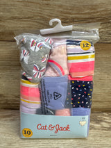NEW Cat & Jack Girls' Briefs 10pk sz 12