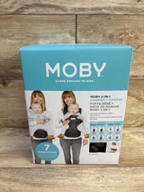 Moby 2-in-1 Baby Carrier + Hip Seat, Grey 12-17lbs