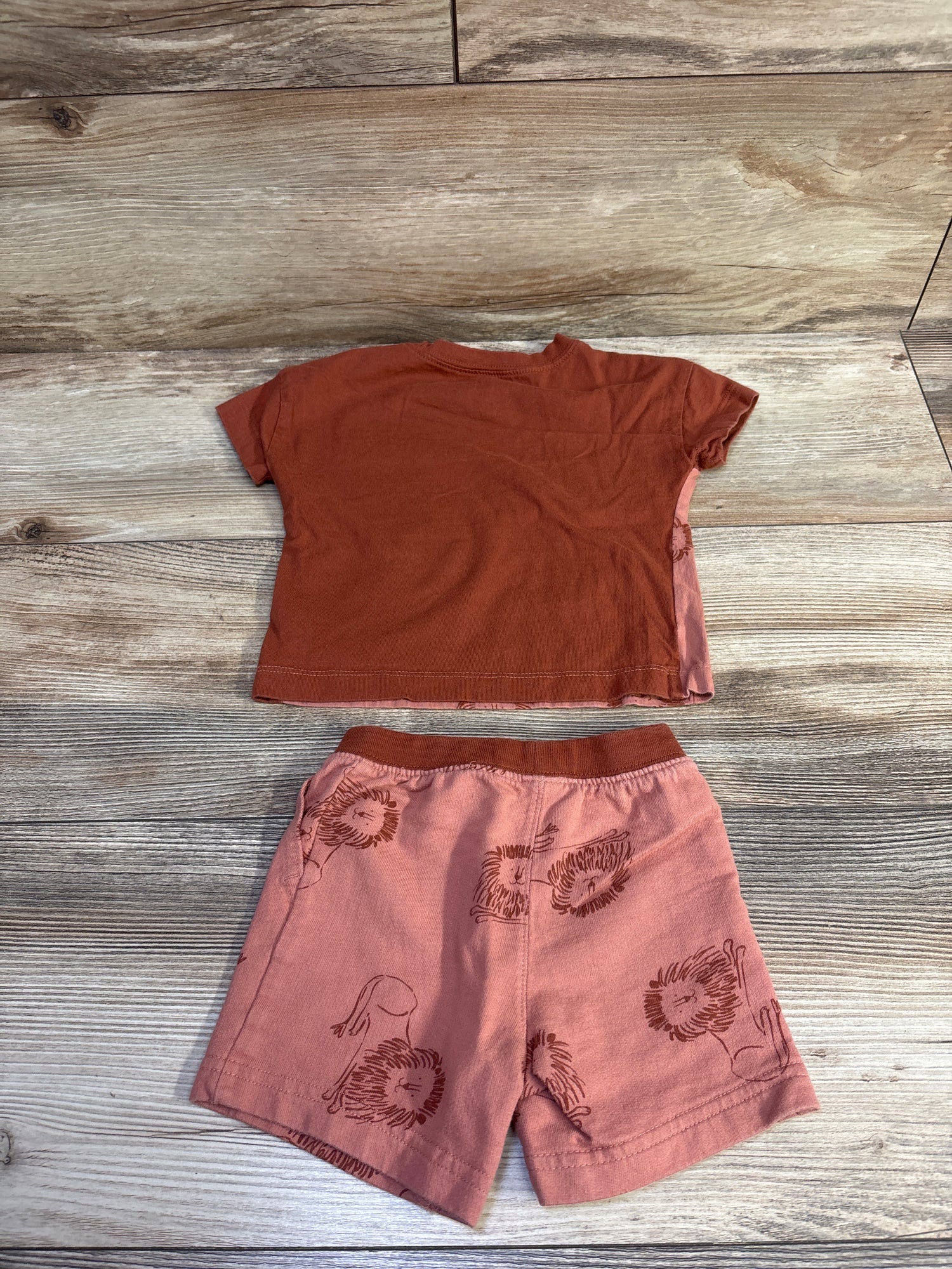 Just One You 2pc Pocket Shirt & Shorts Set Rust sz 12m