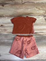 Just One You 2pc Pocket Shirt & Shorts Set Rust sz 12m