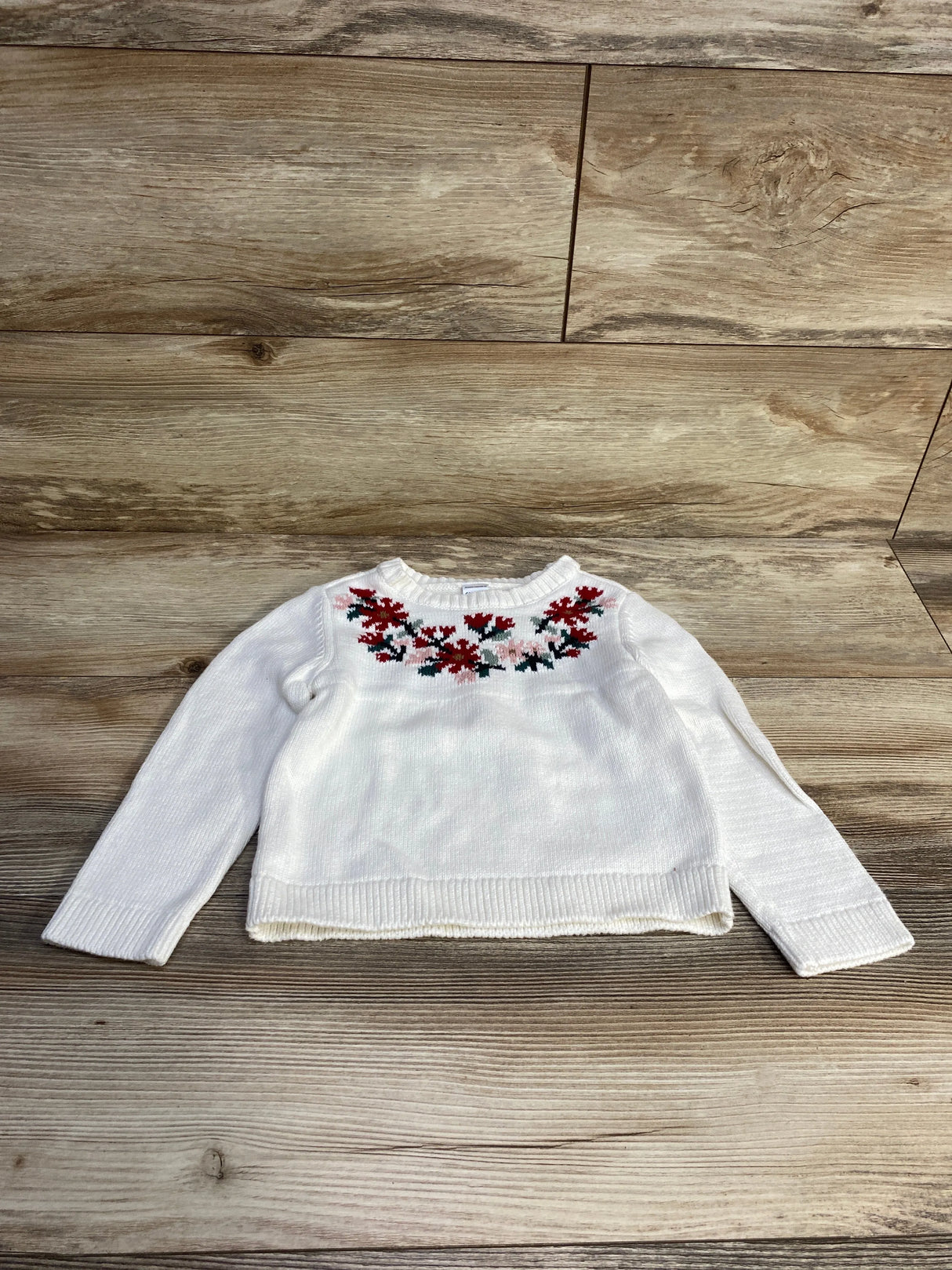 Carter's Floral Knit Sweater White sz 3T - Me n Mommy To Be