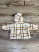 Carter's Plaid Full Zip Plush Jacket Cream sz Newborn